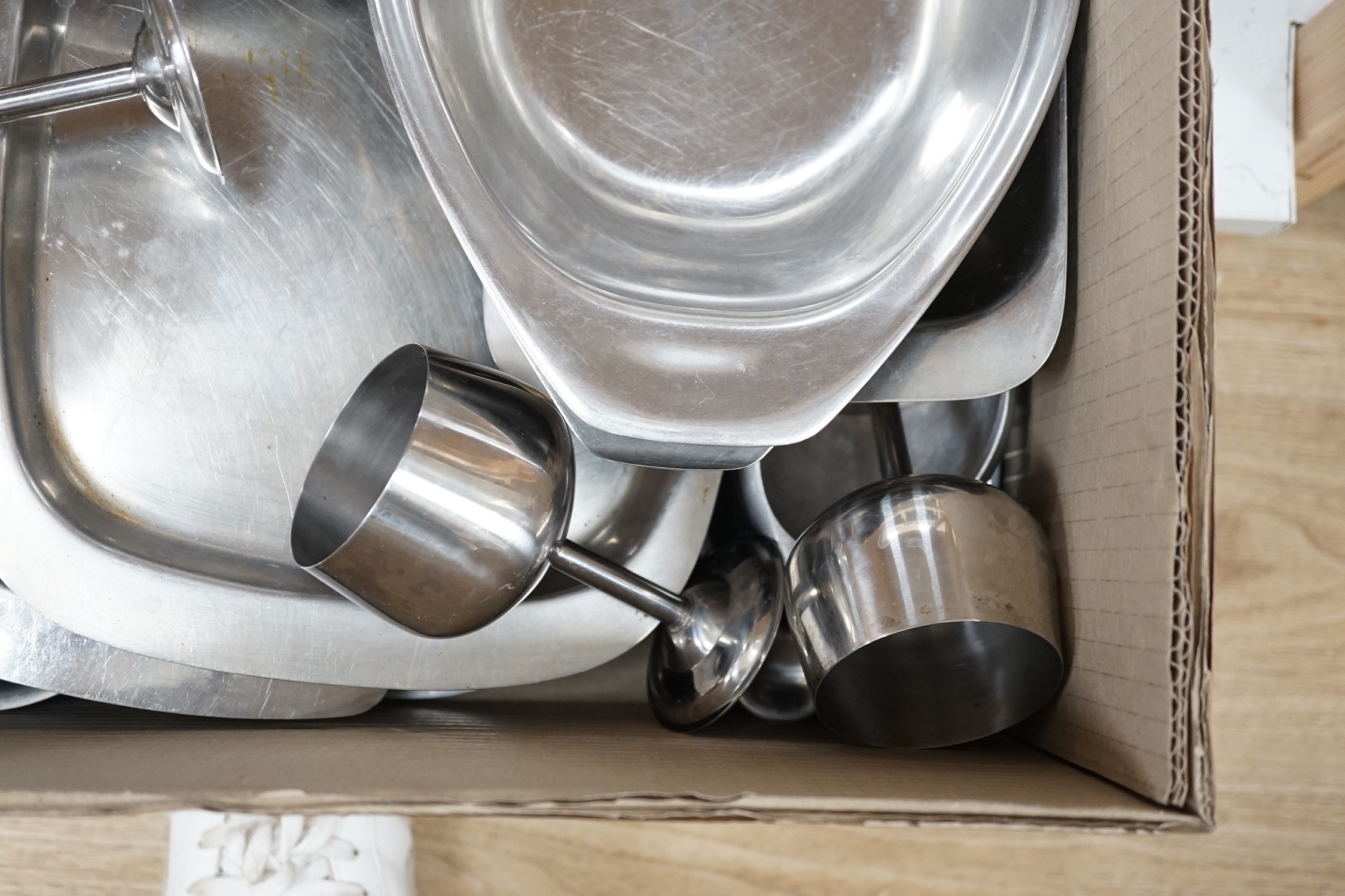 Various 1960's stainless steel wares including Danish and Piqcot ware